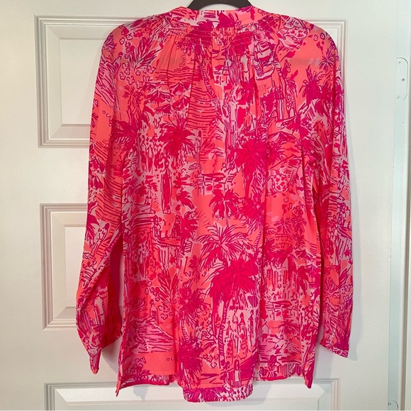 Lilly Pulitzer Cheeky Melon Rule Breakers Elsa Top Long Sleeve Blouse - Picture 2 of 4